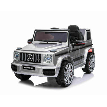 Two-seater electric Mercedes-Benz GLC63 S Coupe children's ride-on toy car on a white background.