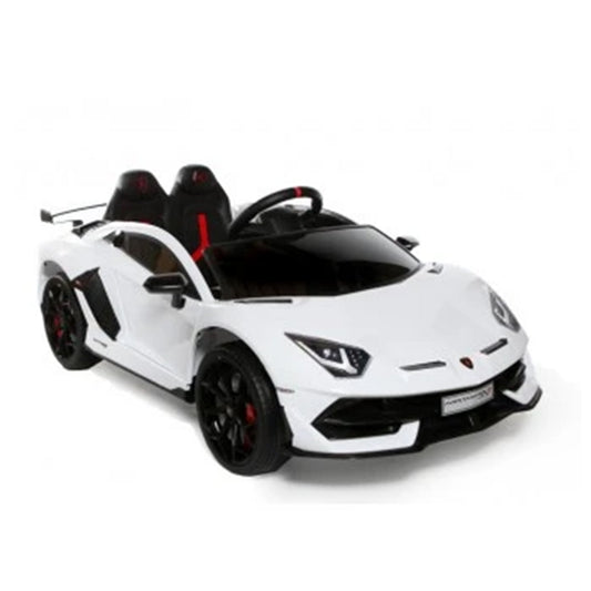 "Lamborghini SVJ 12 Volt Kids Electric Ride-on Toy Car with 2.4G Parent Remote in Black and White from Kids Car Store"
