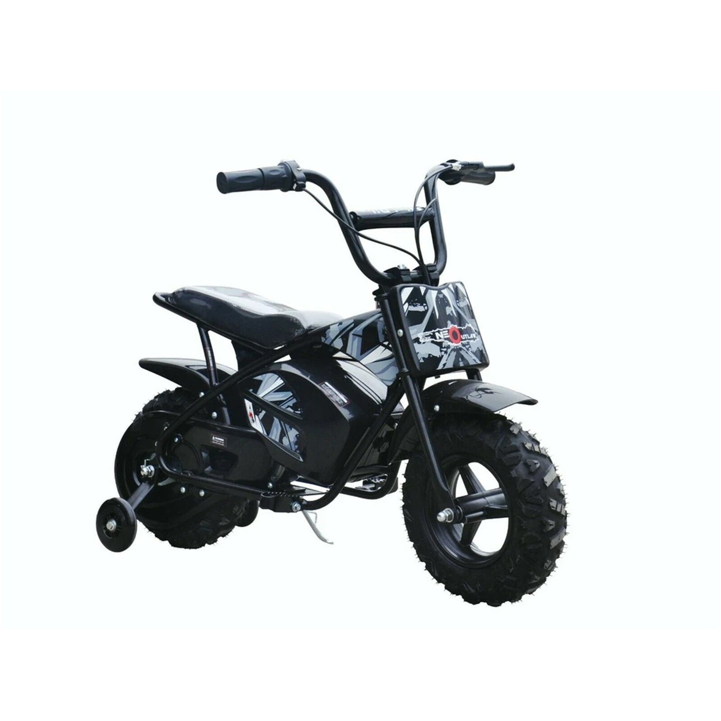 "Electric Mini Moto Dirt Bike for Kids with Twist and Go Throttle on White Background"