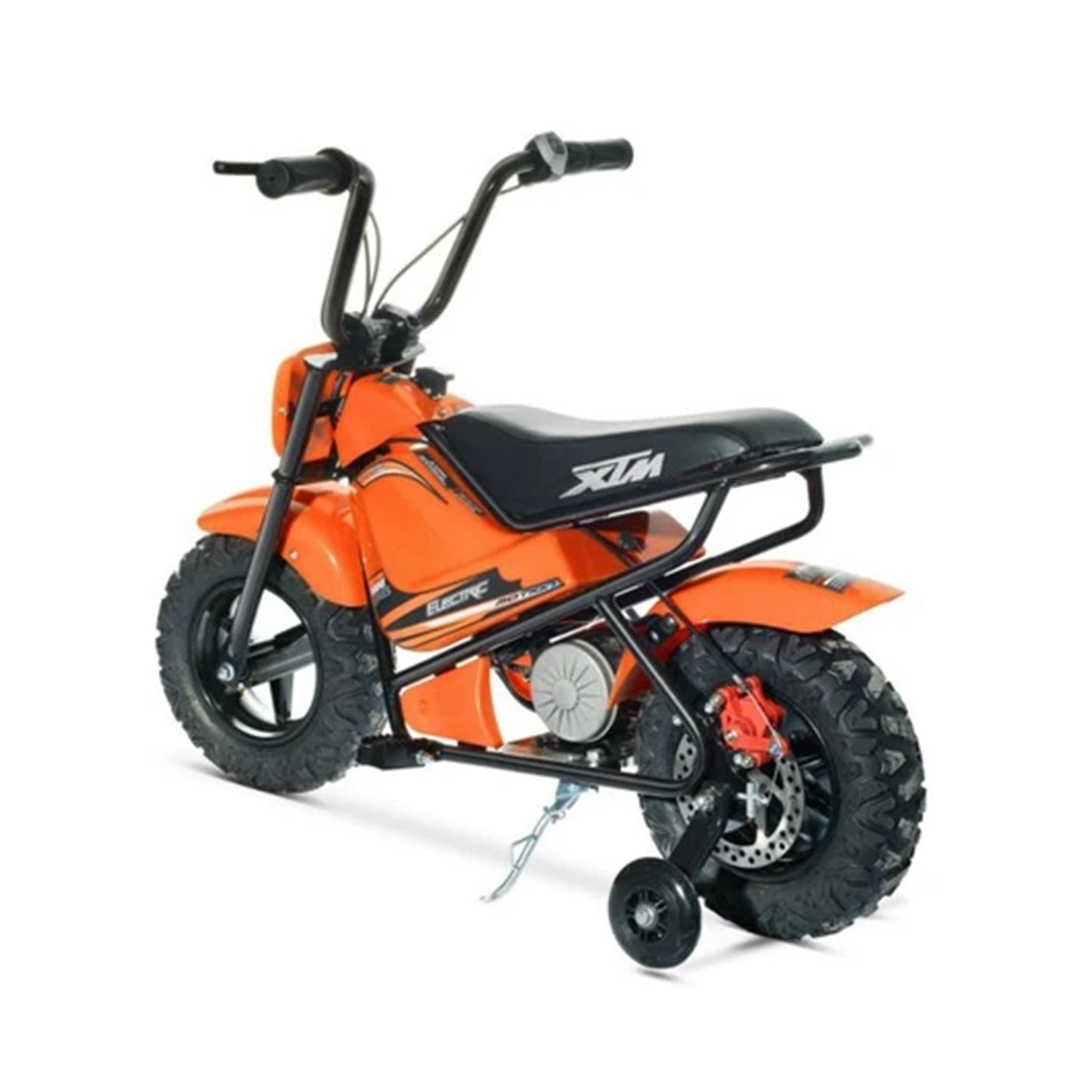 "Orange Mini Electric Dirtbike Scrambler with Twist and Go Throttle, suitable for Kids, 12 Volt"