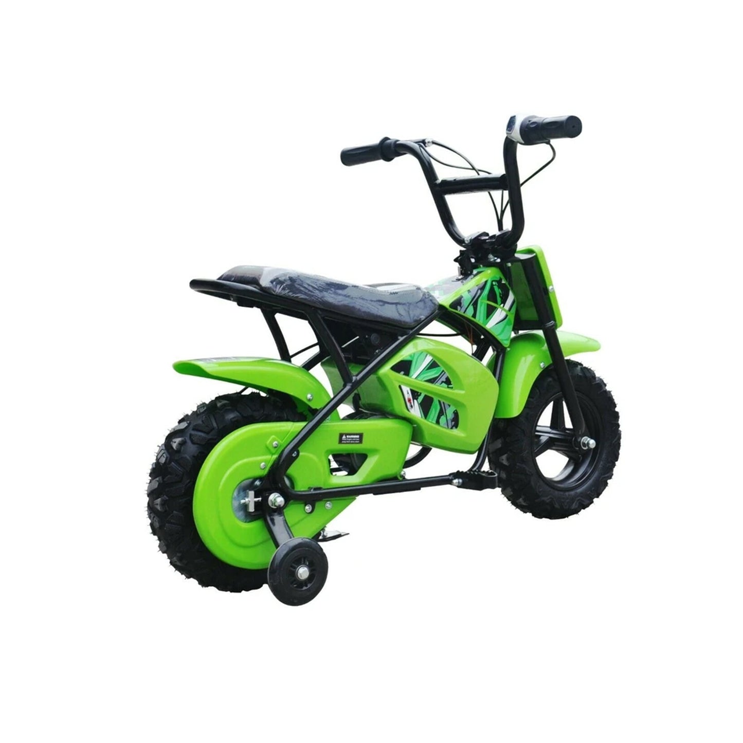 "Green Mini Dirtbike Scrambler, 250 Watt, 12 Volt Kids Electric Ride-On with a Twist and Go Throttle"
