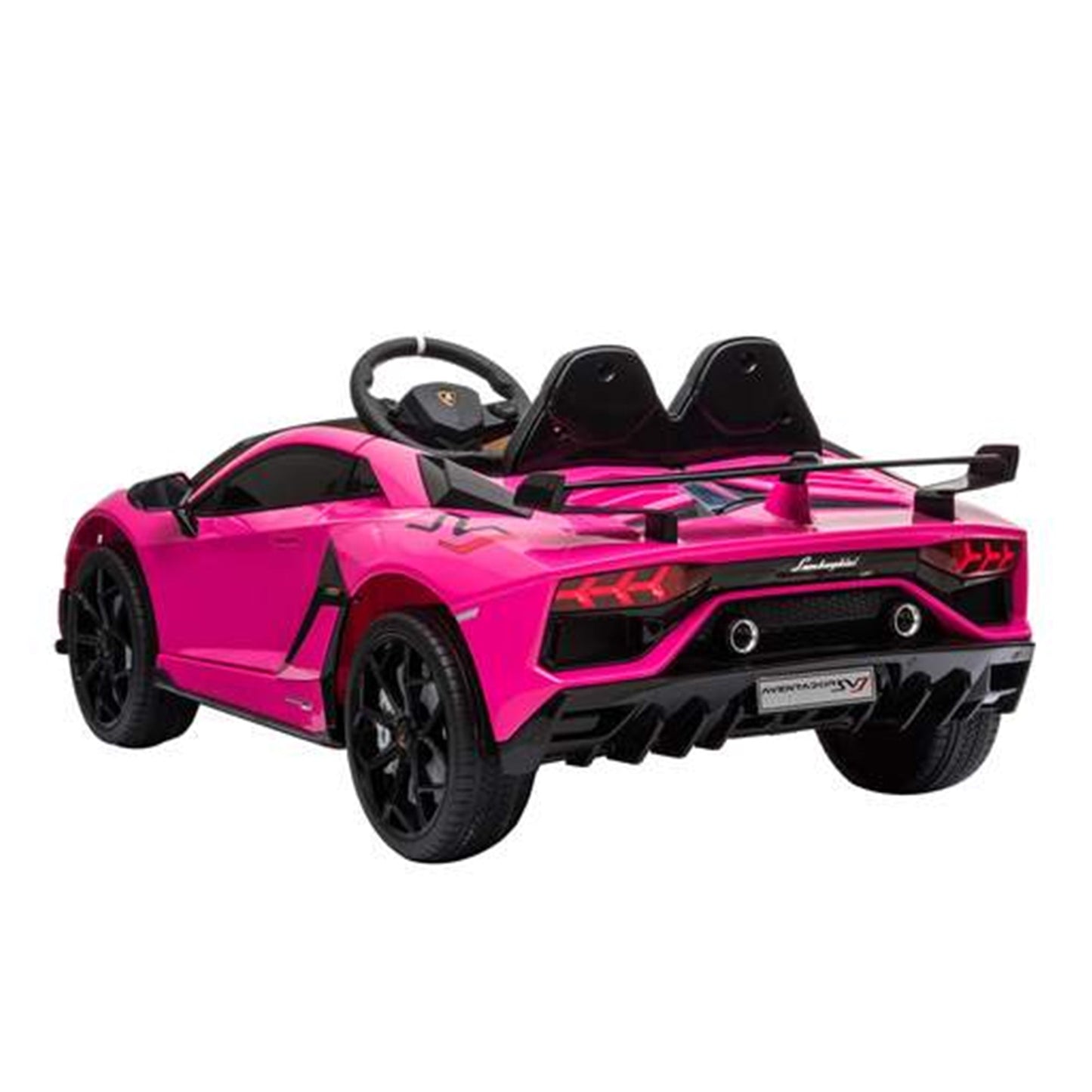 "Lamborghini SVJ official ride-on car from Kids Car store, showcased on a white background."