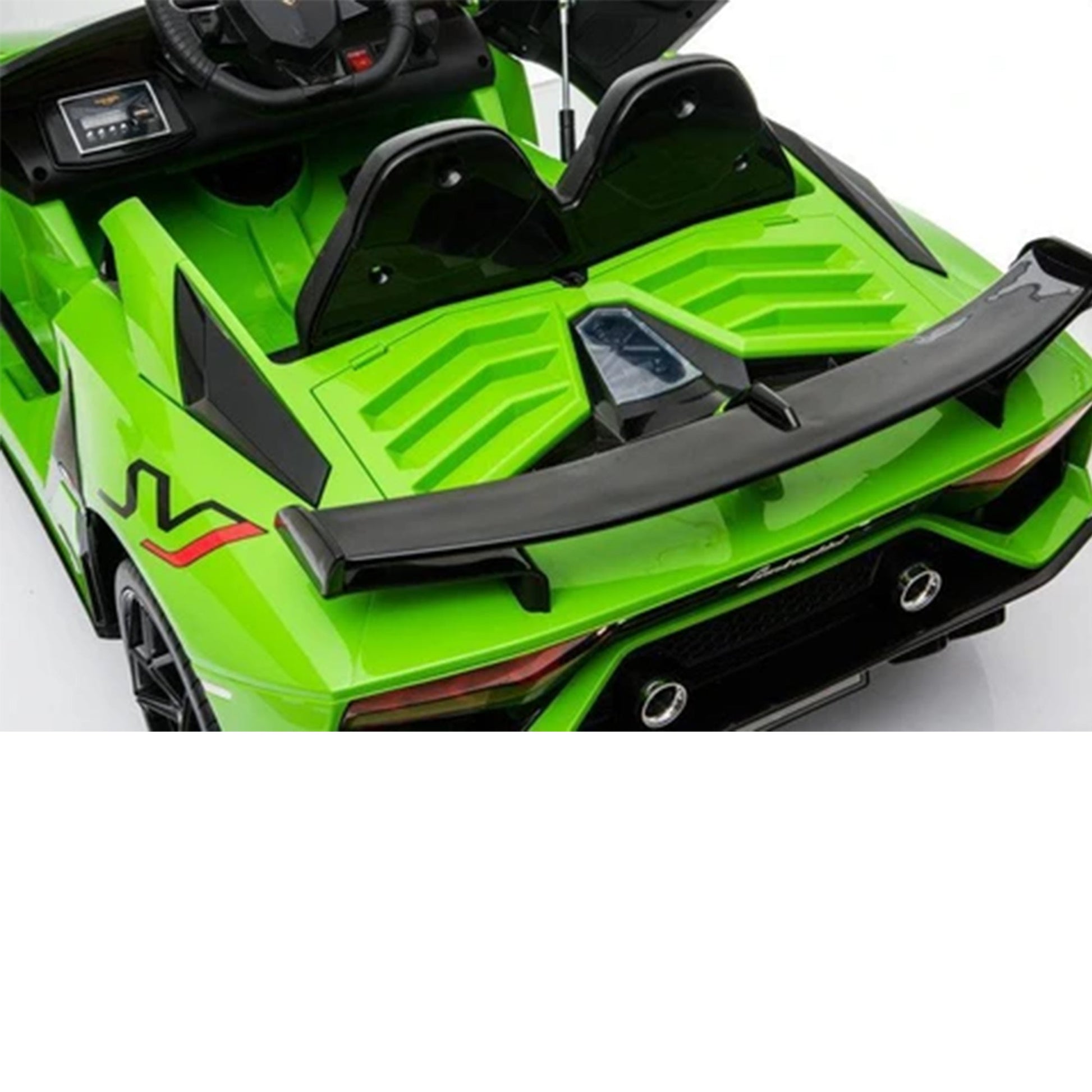 "Green Lamborghini SVJ Kids Ride On showcased in Kids Car Store."