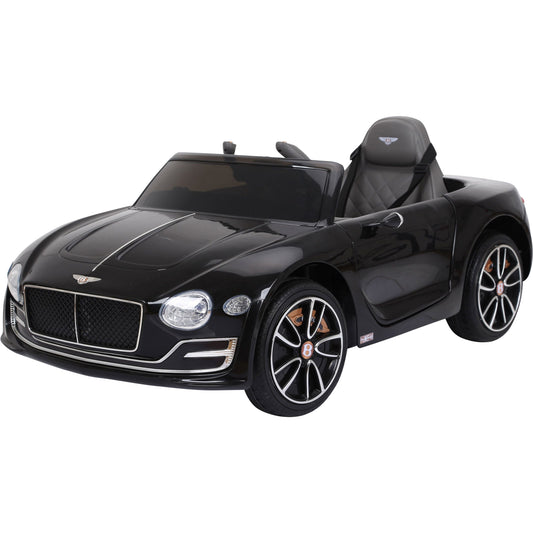 Black Bentley GT EXP12, a children's electric ride-on car on a white background