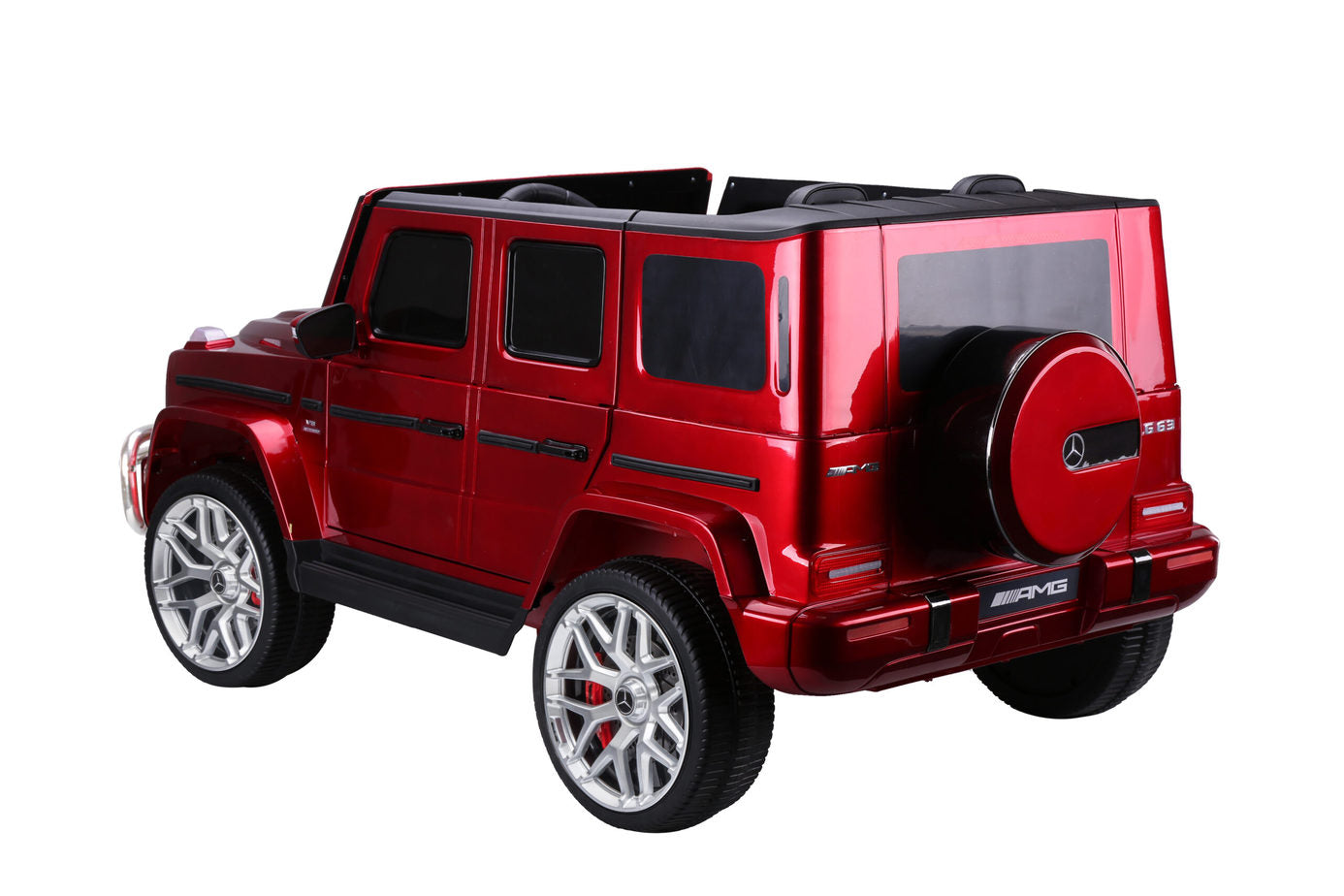 "Red Mercedes AMG G-Wagon electric ride-on jeep for children"