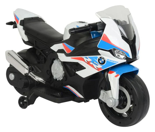 Child's Electric Ride On BMW Motorcycle with White, Blue, Red Livery