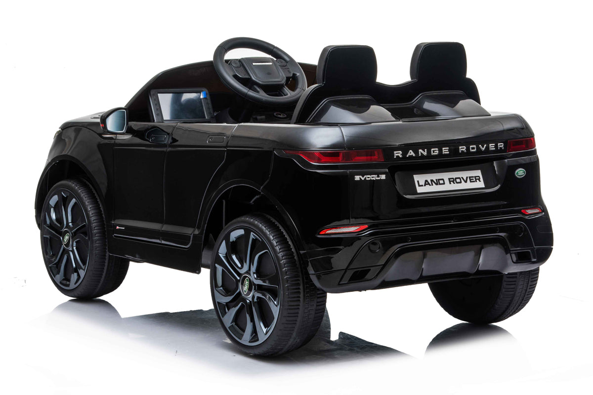 Black Range Rover Evoque Electric Toy Car for Kids with Parental Control on a White Background