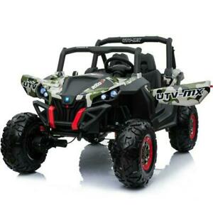 Renegade UTV-MX Buggy Style 24V 4WD Kids Electric Ride On With EVA Tyres, LEATHER seats and MP4 - Camo