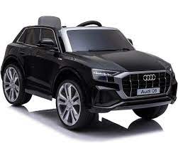 Black Audi Q8 SUV Electric Ride-On for Kids on White Background