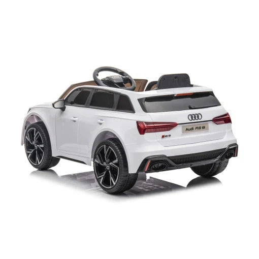 White Audi RS6 Kids Electric Ride on Car