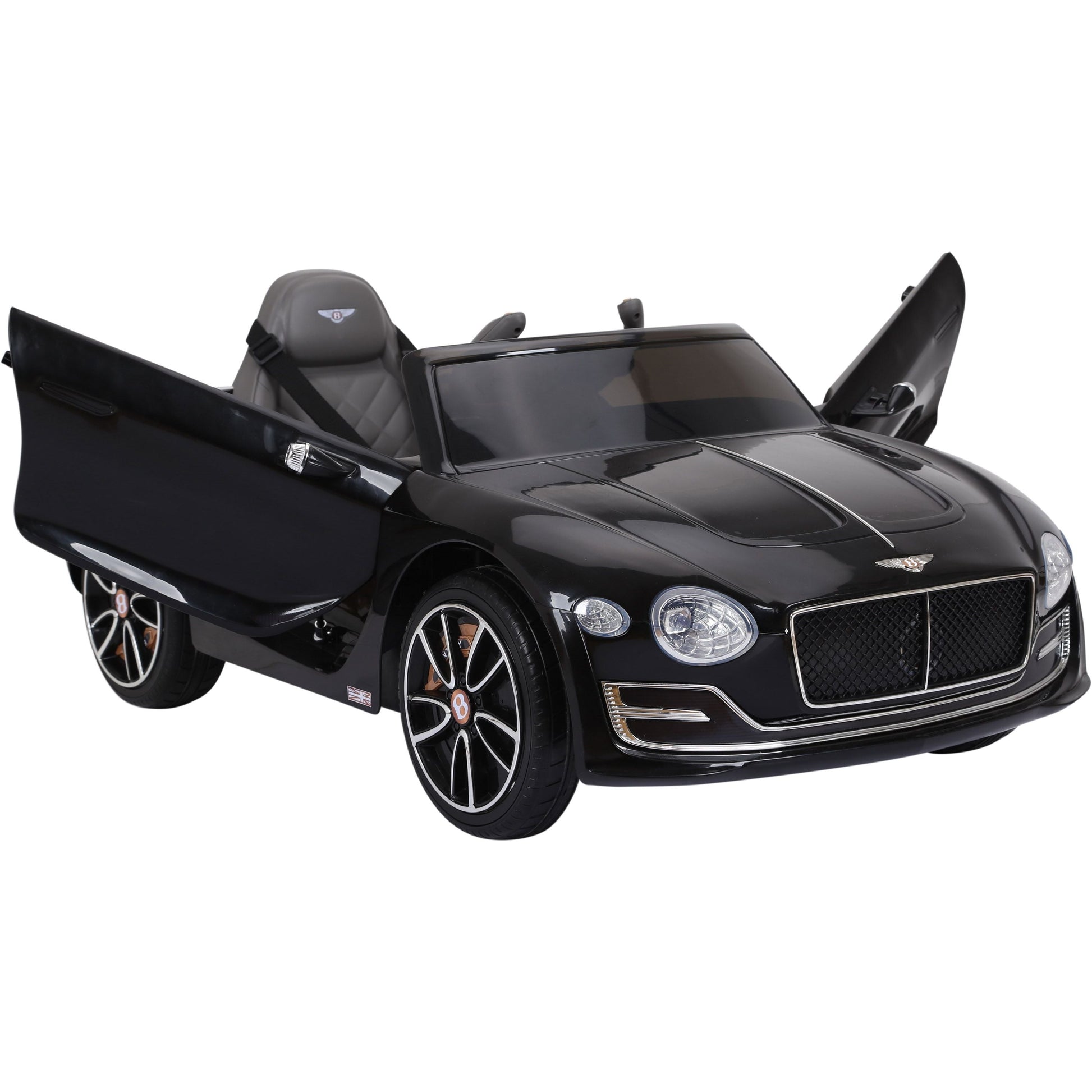 Black Bentley GT EXP12 Electric Ride-On Car for Kids with Open Doors