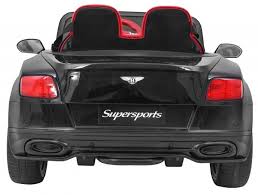 Blue 12-volt Bentley Continental Supersports Electric Ride-On for kids with Supersports label on the rear