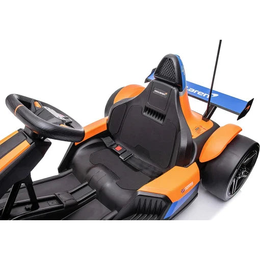 'Large 24V McLaren Electric Go Kart for kids on white background'