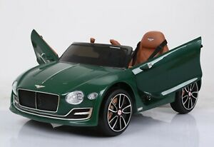"Green Bentley GT EXP12 Child's Electric Ride On Car, 12 Volt, featuring parental control, sorted by KidsCar.co.uk."