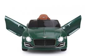"Green Bentley GT EXP12 Electric Ride On Car 12v from Kids Car Store with open doors feature and parental control for safety."