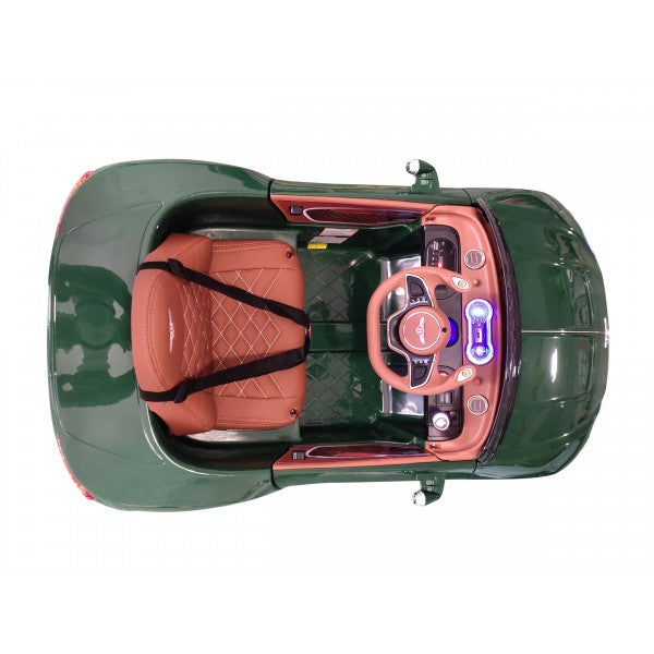"Green Bentley GT EXP12 children's electric ride-on car, 12 Volt with pink interior on KidsCar.co.uk"