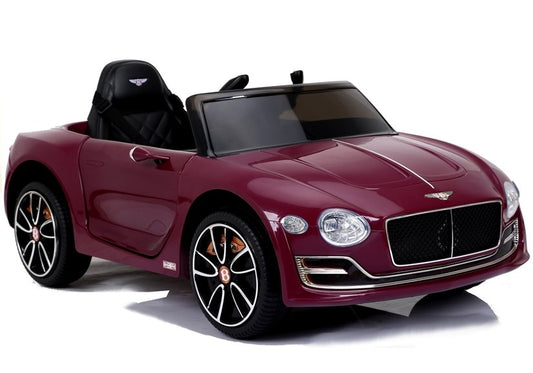 Purple Bentley GT EXP12 12 Volt Electric Ride On Car for Kids with MP3 compatibility against a white background.