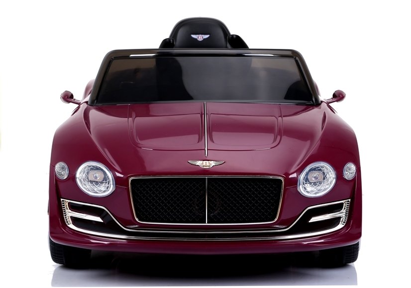 "Purple Bentley GT EXP12 Kids Electric Ride-On Car with burgundy leather seats"