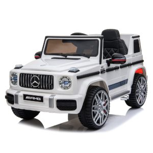 "White Mercedes-Benz G63 AMG for Kids, Electric Ride-on Car with Parental Remote Controls"