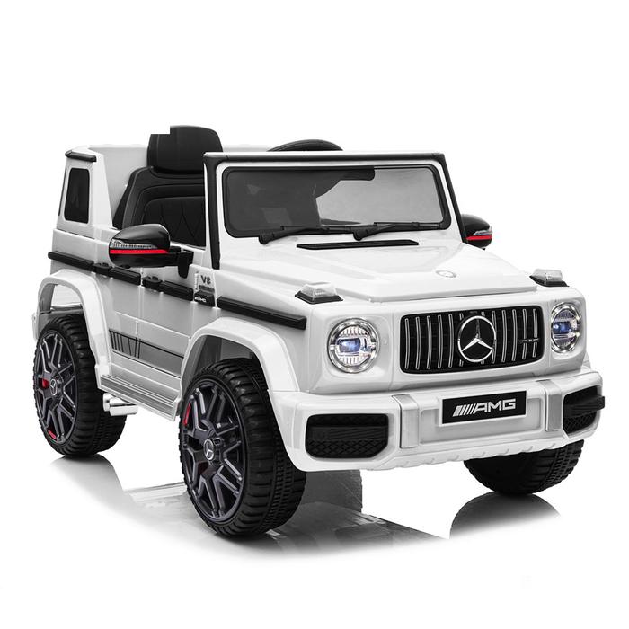 "White Mercedes-Benz G63 AMG Electric Ride on Car with Parental Remote Controls for Kids"