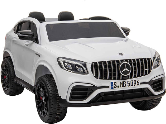 "White Mercedes AMG GLC63 S Coupe 2 Seater Electric Ride On Car for Kids"