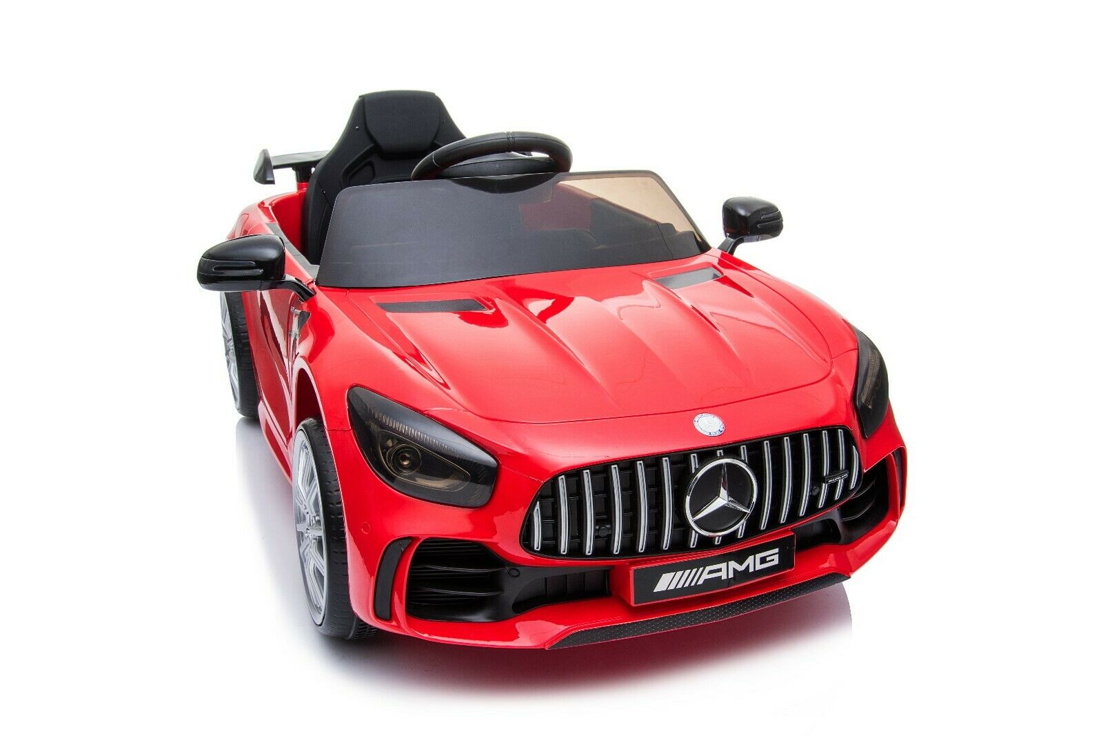 "Red Mercedes AMG GTR 2 Seater, Electric Ride-On for Kids with Parental Remote and Multimedia Features"