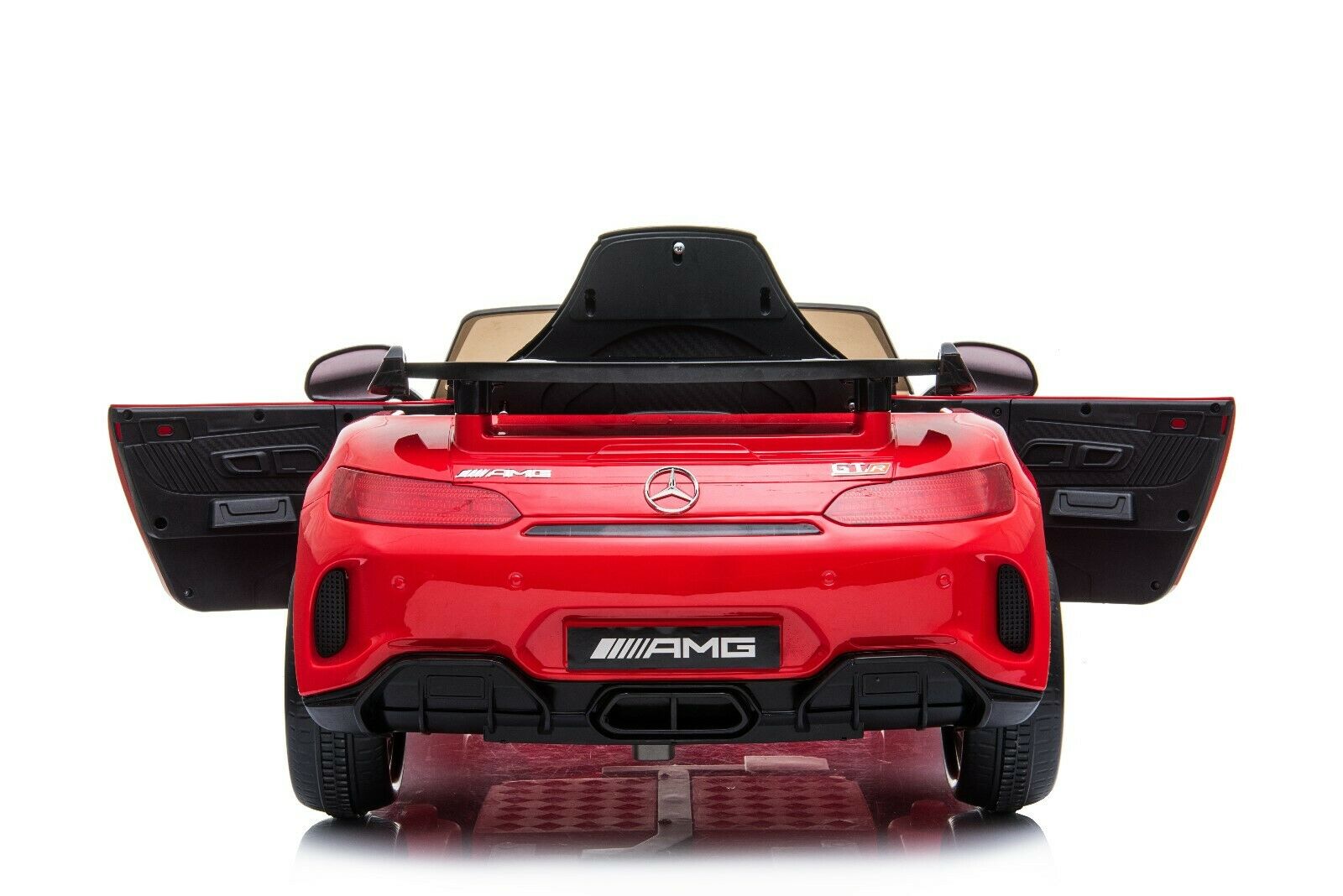"Red Mercedes AMG GTR 2 Seater, 12v electric ride on car with Parent Remote for kids"