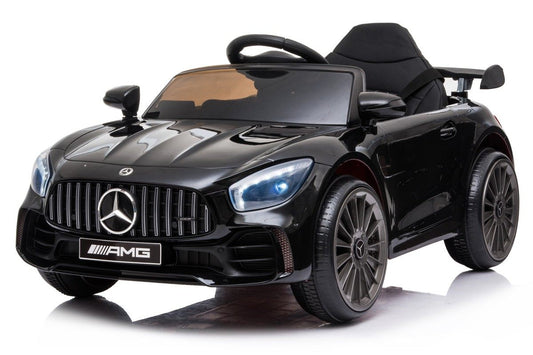 Black Mercedes AMG GTR 2 Seater 12v Electric Ride-On Car with Parent Remote, Isolated on White Background