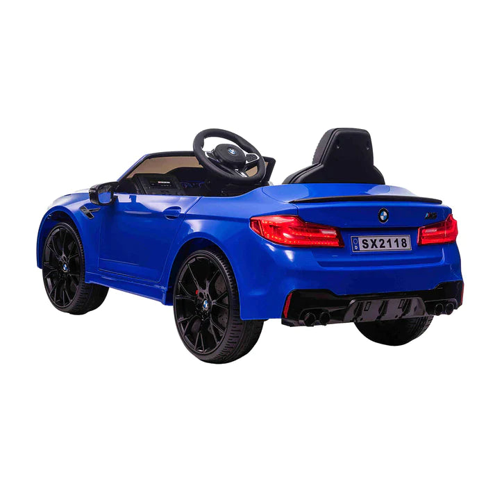 Blue BMW M5 Drift Electric Ride-On Car for Children on White Background".