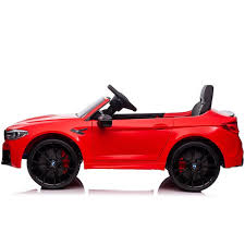 Red BMW M5 Drift 24 Volt electric ride-on car for kids on a white background