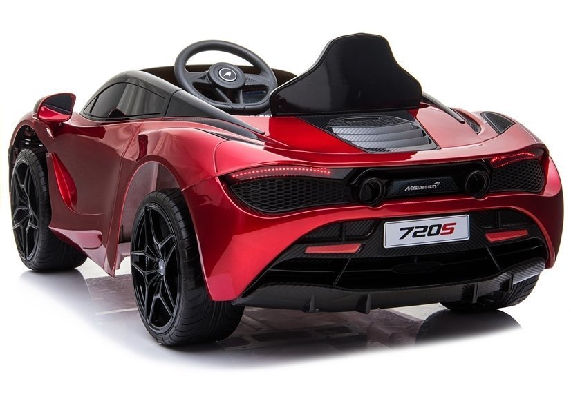 Red McLaren 720S Spider electric ride on car for kids with 12 volt battery and parental control features