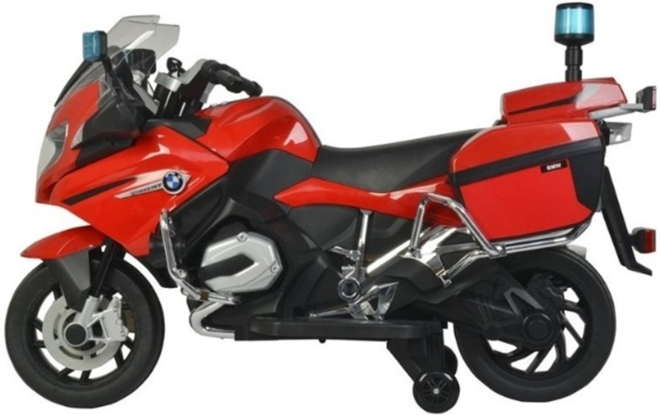 Red BMW Police Electric Ride On Motorbike with flashing lights for children over 3 years