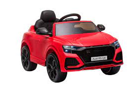 Red Audi RS Q8-inspired kids' electric SUV ride on 12 volts.