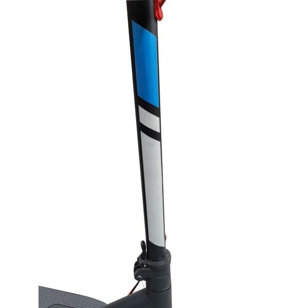 Black M1 Electric Scooter with digital display and colourful decals, designed for children, featuring 350w motor and folding mechanism set against a white backdrop.