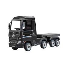 Black Mercedes Actros trailer model with Eva rubber wheels for kids