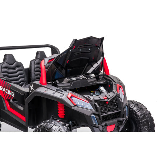Kids Ride on 24v ATV Large Size 2 Seater Ride On Buggy with Leather Seats Eva Rubber Wheels and MP4 TV