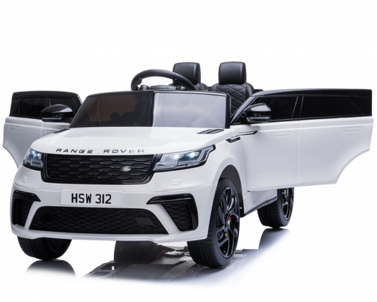 White Luxury Range Rover Velar Autobiography SV Electric Ride-On Toy for Kids with Black Trim