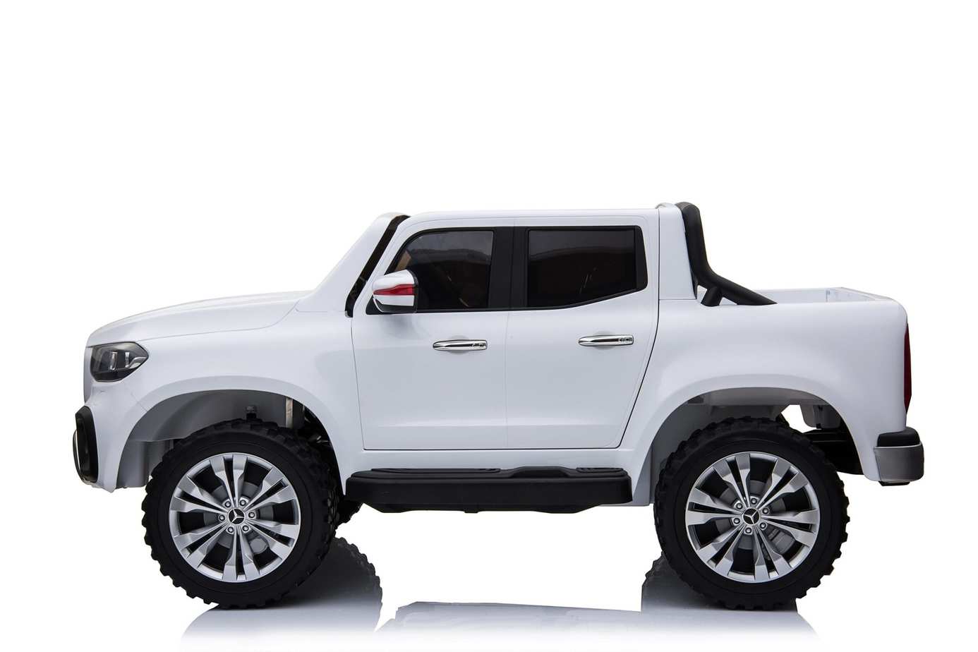 White Mercedes-Benz X Class pickup truck model, electric ride on for kids
