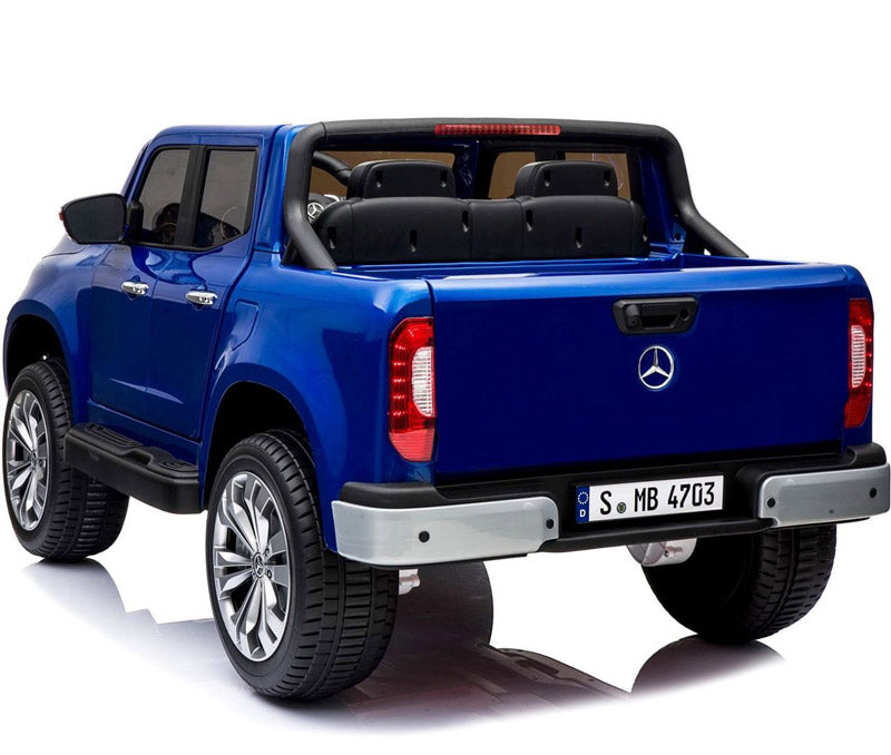 Blue Mercedes X Class Electric Ride-on Truck for Kids on white background