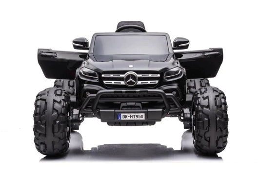 Black Mercedes Monster Truck 24v Toy Replica with Oversized Wheels for Kids