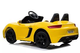 Yellow XL Porsche Super XL Electric Ride On Car with 180W Brushless Motor 24V
