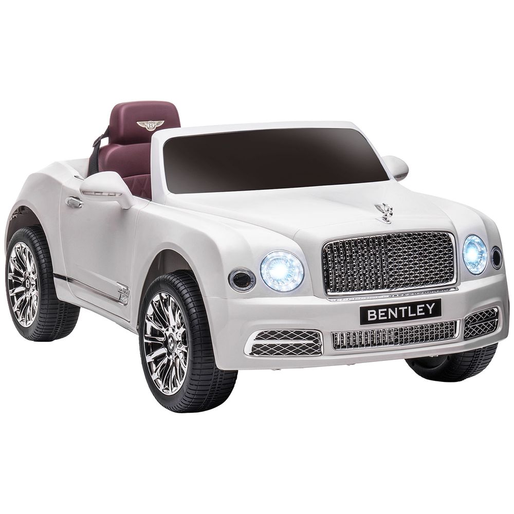 Bentley Mulsanne Licensed Kids Electric Ride-On Car w/ Remote - White