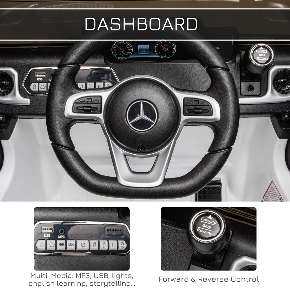 Mercedes Benz G500 12V Kids Electric Ride On Car Remote Control White HOMCOM