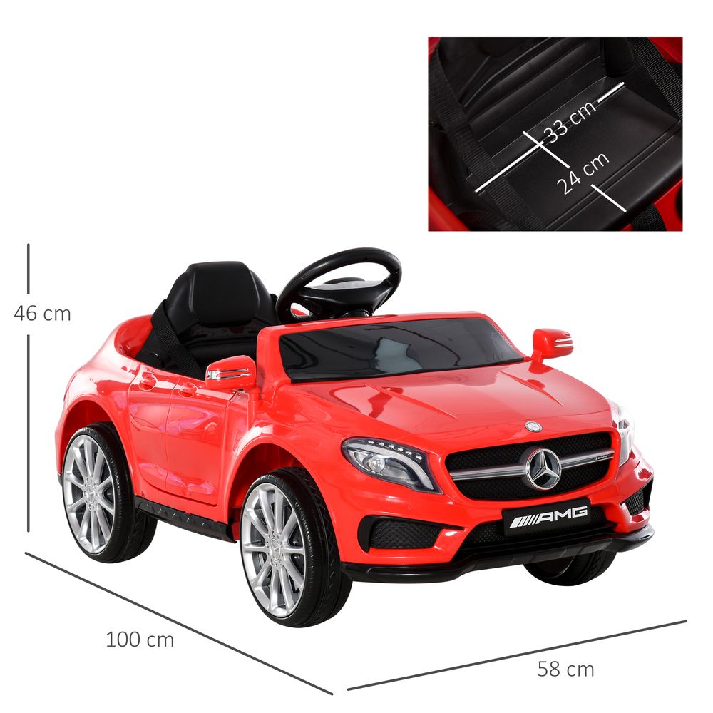 6V Licensed Mercedes Benz Kids Ride On Car W/ Remote Light Music Red