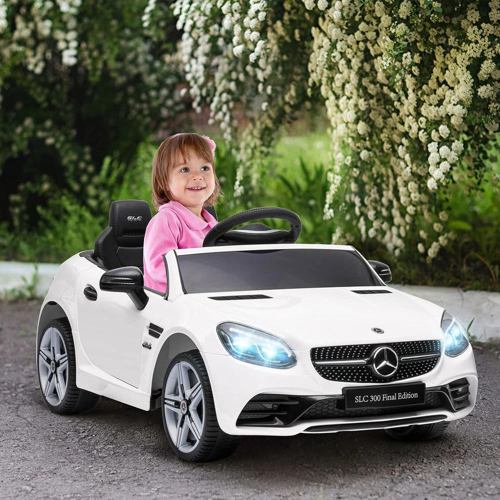 Benz 12V Kids Electric Ride On Car W/ Remote Control Music White