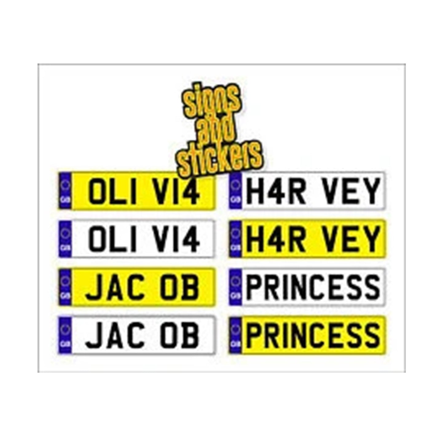 "Kids Car's Number Plate Stickers - Perfect Princess & Prince Ride-On Toy Accessory"