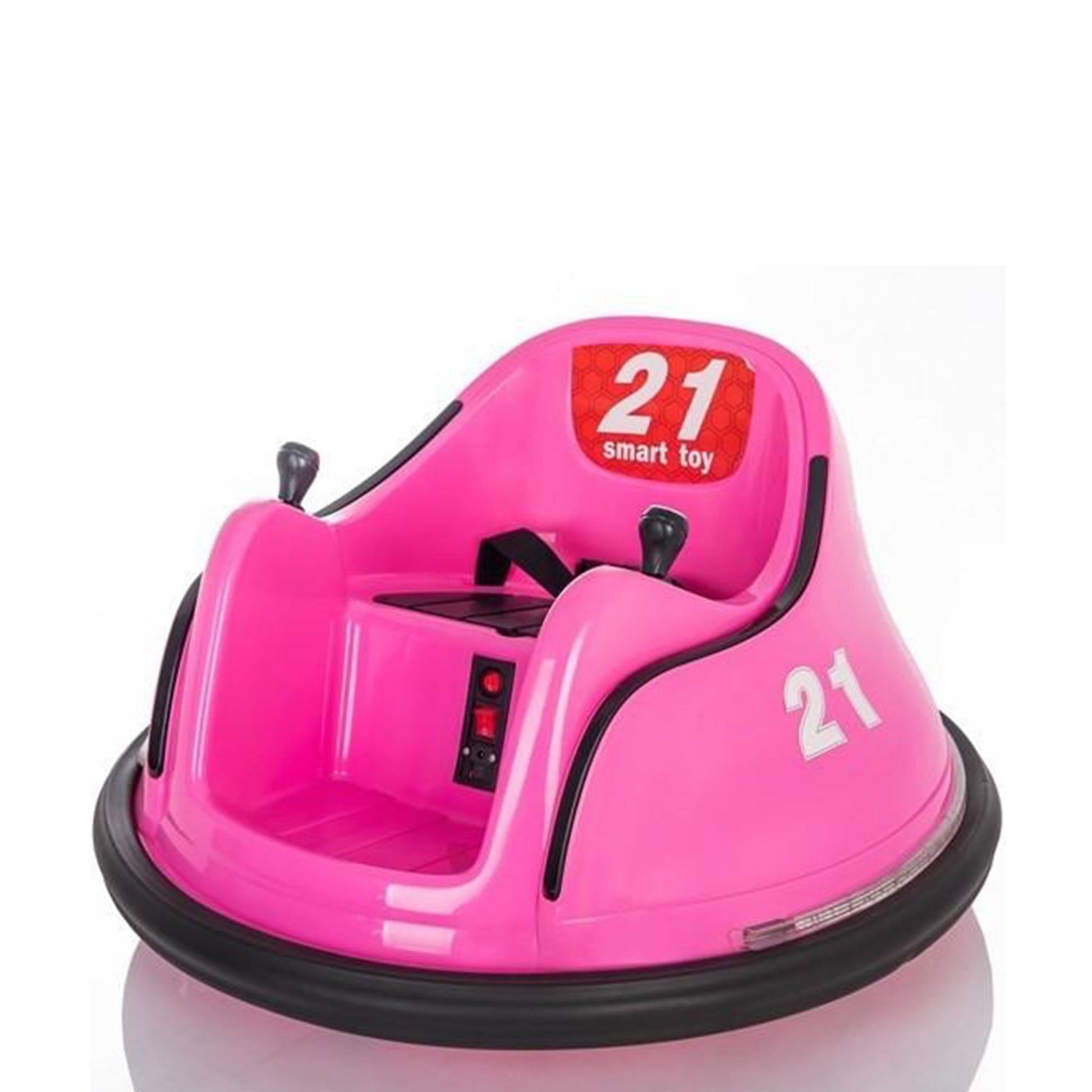 "Pink Rebo 12 Volt Kids Bumper Car with Number 21"