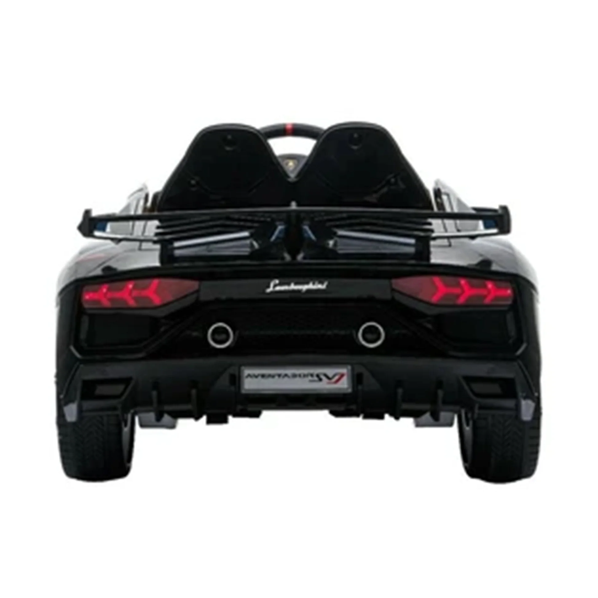 "Matt Black Lamborghini SVJ Kids Ride On from My Store with remote control feature."