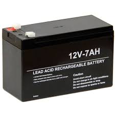 "12V 7Ah replacement battery for kids ride on car by Long Way on white background"