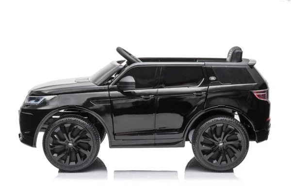 Black Range Rover Discovery kids electric ride-on car on a white background.